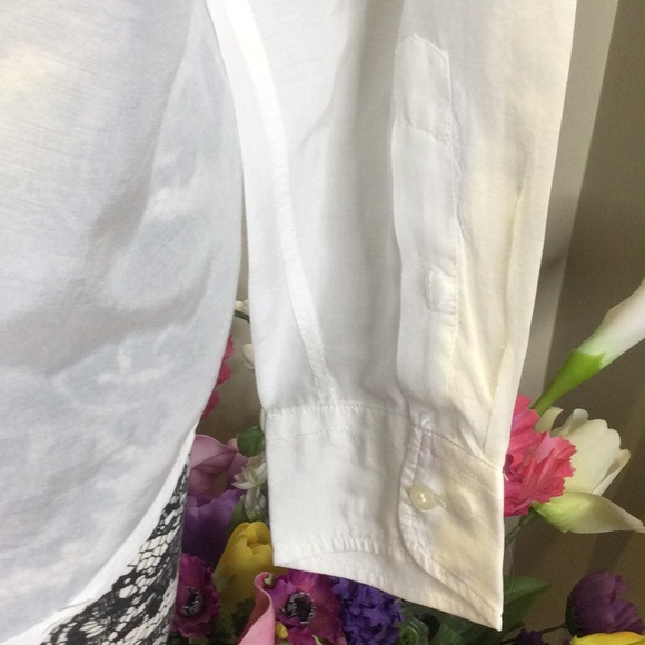 EUC RL Silk Blend White Button Down Shirt, L - Picture 3 of 8